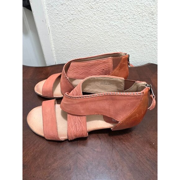 Miz Mooz Women's Orange Leather Sandals Back Zipper & Studded Details Size 42 US - Picture 5 of 15